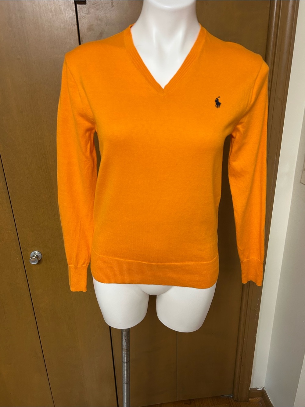 Ralph Lauren Bright Orange V-Neck Sweater